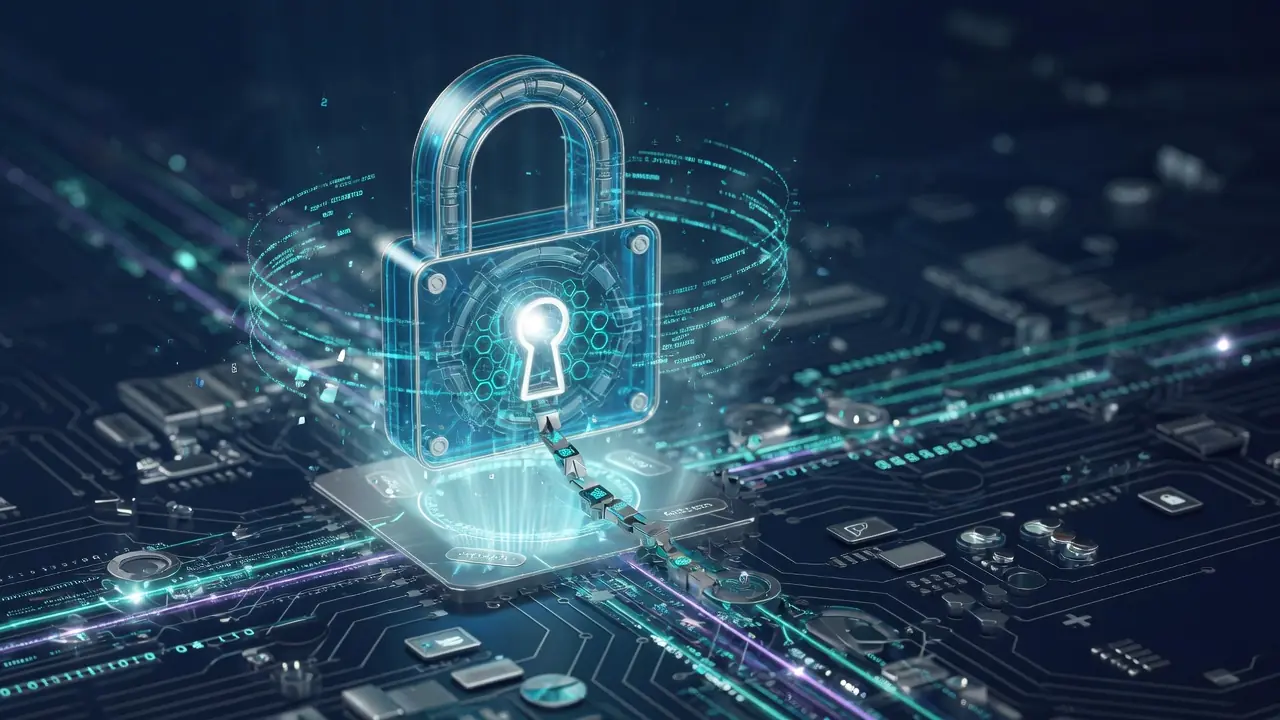 Digitaal slot symboliseert veiligheid van financiële transacties